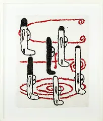 UFO by Peter Robinson, oilstick and bitumen on paper, sold Aug 2014