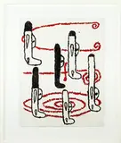 Peter Robinson, UFO, oilstick and bitumen on paper