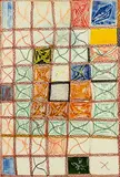 Allen Maddox, Behind the bridge, watercolour, pastel and ink on paper