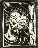 Philip Clairmont, Self Portrait, linocut, edition of 25 (1978)