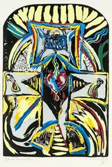 Philip Clairmont, Black Crucifixion, lithograph, 65/90