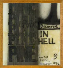Pine: Discovered in Hell by Ralph Hotere, monoprint, offered Jun 2014