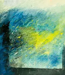 Weather Map by Philippa Blair, acrylic and collage on board, sold Jun 2014