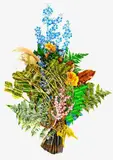 Jeffrey Thomson, Bouquet, screenprinted corrugated iron