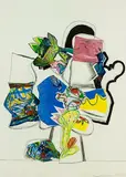 Pat Hanly, Bouquet to all Women, acrylic, graphite, pastel and collage on paper