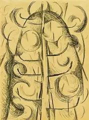 Kauri Tree by Colin McCahon, lithograph, 1/55, sold Jun 2014