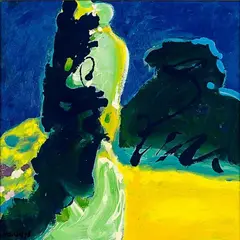 Pat Hanly, Winter Bright Garden, oil on board