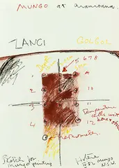 Ralph Hotere, Mungo at Aramoana, oil pastel and acrylic on paper