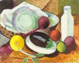 John Weeks, Still Life with Aubergine, oil on canvas