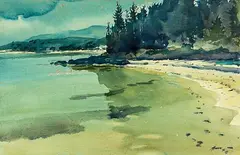 David Barker, Shower, watercolour