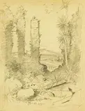 Trevor Lloyd, Ruins, graphite on paper