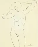 Douglas McDiarmid, Female Nude, ink on paper