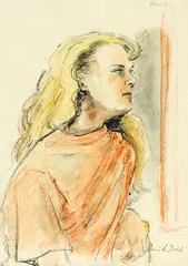 Doris Dutch, Paula, watercolour and pastel on paper
