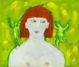 Alexis Hunter, Untitled – portrait, acrylic on paper