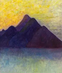 Lois McIvor, Purple Island, oil on board