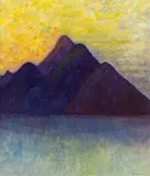 Lois McIvor, Purple Island, oil on board
