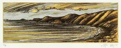 Mason Bay by Jo Ogier, woodcut, AP, offered Jun 2014