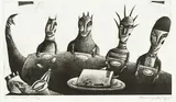 Jennifer Dolezel, The Dinner Party, mezzotint, AP