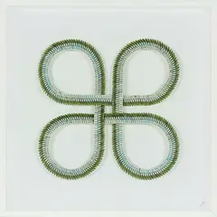 Lianne Edwards, Command, collaged postal stamps and pins
