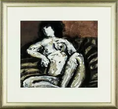 Pat Hanly, Girl Relaxing, watercolour and gouache on paper