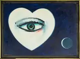 Pat Hanly, Lunar Lover II, oil and acrylic on board