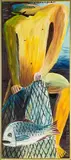 Fisherman by Dick Frizzell, oil on board, offered Apr 2014