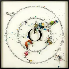 Peter Madden, Untitled (Collaboration with Sam Sampson), found photographs and vinyl on Perspex (2008)