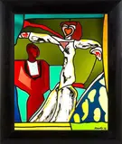 Pat Hanly, Bride and Groom, stained glass window