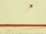 Colin McCahon, Fly Out from Muriwai – it takes some looking at, conté crayon on paper