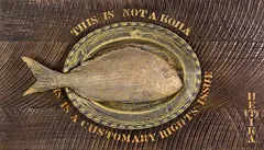 Bob Jahnke, This is not a Koha – This is a Customary Rights Issue, bronze and wood