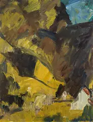 Toss Woollaston, McFedries Farm, Riwaka, oil on board