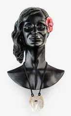 Sofia Tekela-Smith, Untitled - Bust, fibreglass, acrylic, mother-of-pearl and waxed thread