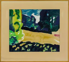 Pat Hanly, Garden and Kite, watercolour and acrylic on paper