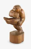 Llew Summers, The Footballer, carved wood, 1988
