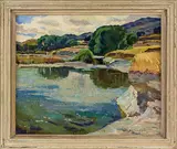 Sydney Lough Thompson, Morning Light, Waikari River, oil on canvas, circa 1940