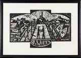 Nigel Brown, Aroha Triptych, hand coloured woodcut, AP from an edition of 10