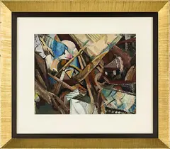 Abstract Composition by John Weeks, oil on canvas, sold Mar 2014