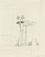 Still Life by Jeffrey Harris, pencil on paper, offered Mar 2014