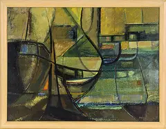 Arthur Dagley, Port Theme No. 6, oil on board