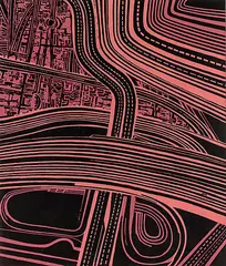 Motorways by Robert Ellis, screenprint from the Barry Lett multiples, 1968, sold Mar 2014