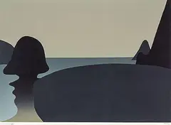 Untitled - seascape by Michael Smither, screenprint, sold Mar 2014