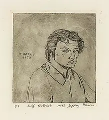 Self Portrait by Jeffrey Harris, etching, 1/5, sold Mar 2014