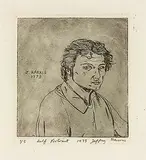 Jeffrey Harris, Self Portrait, etching, 1/5