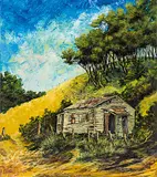 Suzanne Greenshields, Waiheke Island, oil pastel and gouache
