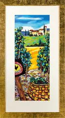 Helena Blair, Chianti, Tuscany, oil pastel and gouache