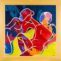 Pat Hanly, Golden Age, enamel and oil on board