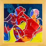 Pat Hanly, Golden Age, enamel and oil on board