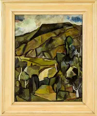 Colin McCahon, Pangatotara Landscape No. II, oil on board