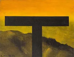 Colin McCahon, Truth from the King Country: Load Bearing Structures (Series 2), synthetic polymer paint on canvasboard