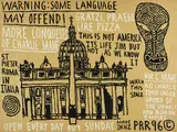 Peter Robinson, Open Every Day But Sunday, oilstick on paper